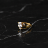 Elegant Oval Cut Crystal Solitaire Ring for Women