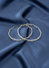 925 Silver Flower Pattern Bangles