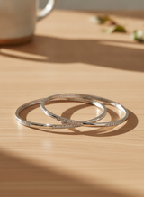 925 Silver Minimalist CZ Bangles for Women