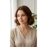 Golden Heart & Pearl Double Layer Necklace for Women