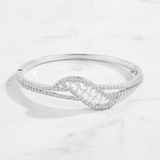 Royal Swirl CZ Stainless Silver Designer Bracelet For Women & Girls