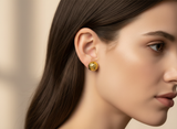 NXGOLD Geometric Textured Gold-Toned Stud Earrings for Women