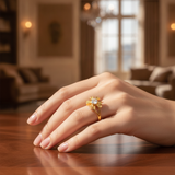 Trendy Sunburst Cubic Zirconia Ring for Women & Girls
