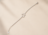 Heart Shape Cubic Zirconia 925 Sterling Silver Bracelet