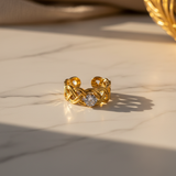 Elegant Anti-Tarnish Infinity Twist Ring with CZ Stone