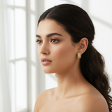 NXGOLD Luxe Pavé Crystal Gold-Toned Huggie Hoop Earrings for Women