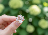 Rose Gold Blossom Crystal Ring for Women