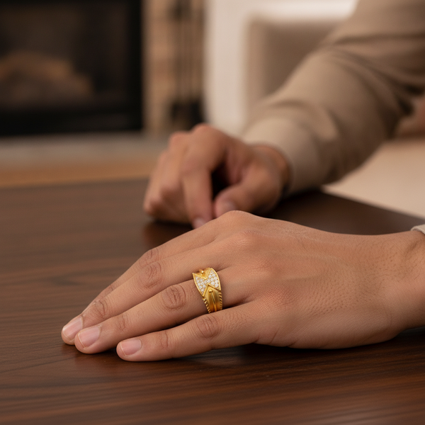 Imperial Twin-Triangle Crystal Ring