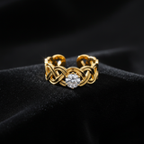 Elegant Anti-Tarnish Infinity Twist Ring with CZ Stone
