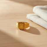 Royal Dynasty Square Gold Ring for Men
