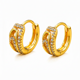 Luxury Gold Diamond Hoop Earrings For Women & Girls