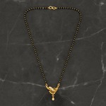 NXGOLD Classic Black Bead Mangalsutra with Designer Pendant