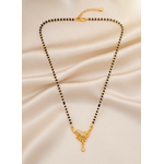 NXGOLD Classic Black Bead Mangalsutra with Designer Pendant