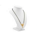 NXGOLD Classic Black Bead Mangalsutra with Designer Pendant