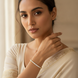 Designer Round Solitaire Tennis Bracelet for Women
