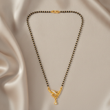NXGOLD Classic Black Bead Mangalsutra with Designer Pendant