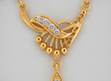NXGOLD Classic Black Bead Mangalsutra with Designer Pendant