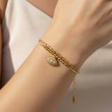 NXGOLD Trendy Double Layer Evil Eye Bracelet