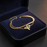 NXGOLD Snake Charm Double Layer Gold-Plated Bracelet for Women