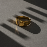 Premium Square Cluster Crystal Band Ring for Men