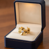 Elegant Blossom Ring with Sparkling CZ Crystal for Women