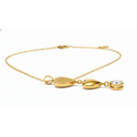 Golden Double Heart Crystal Pendant Necklace for Women