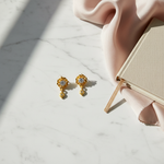 NXGOLD Blossom Spark Crystal Drop Earrings
