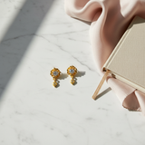 NXGOLD Blossom Spark Crystal Drop Earrings