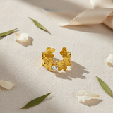 Chic Adjustable Anti-Tarnish Sunflower Ring with CZ Stone