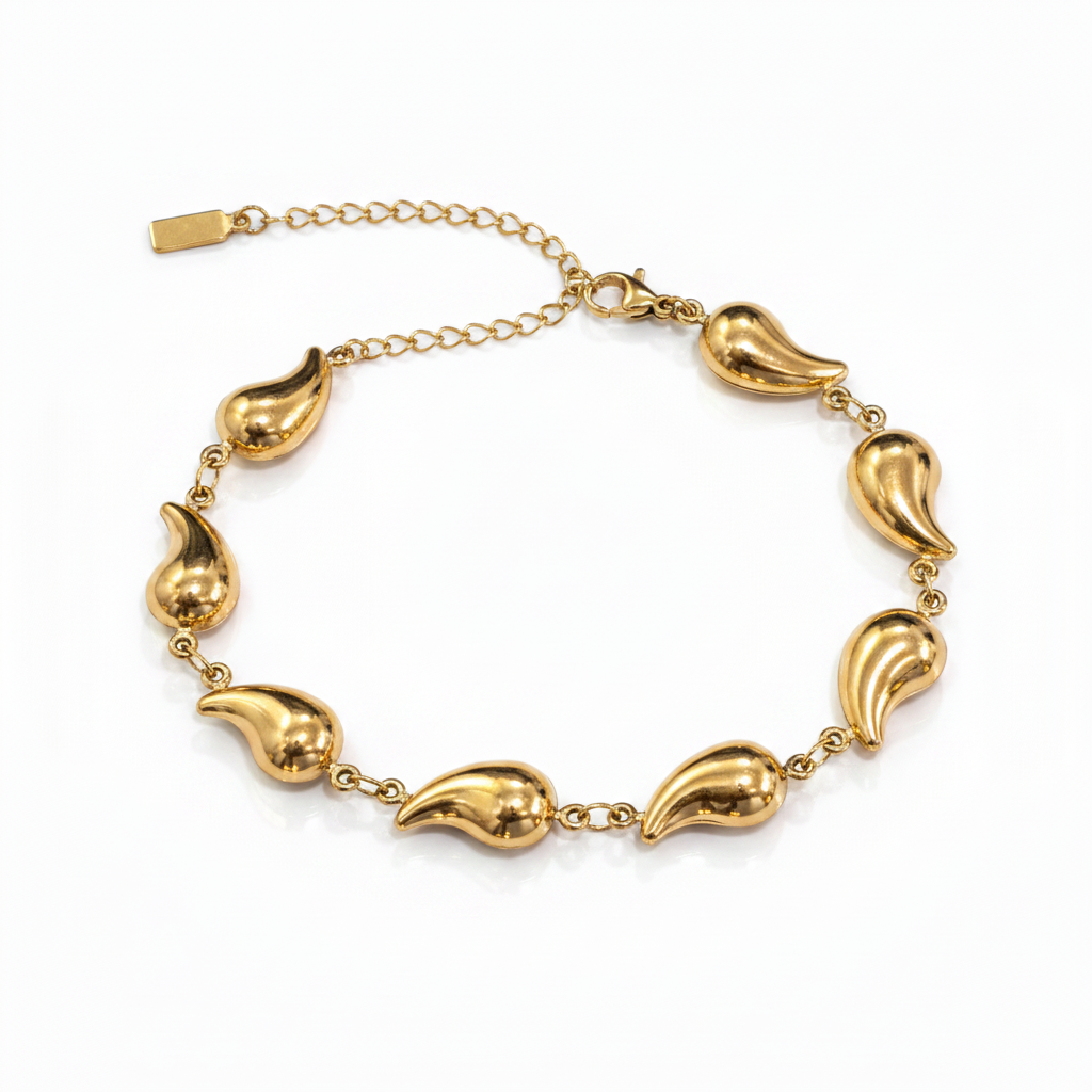 NXGOLD Elegant Teardrop Chain Bracelet for Girls & Women