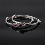 925 Silver Ruby & Cubic Zirconia Bangles for Women