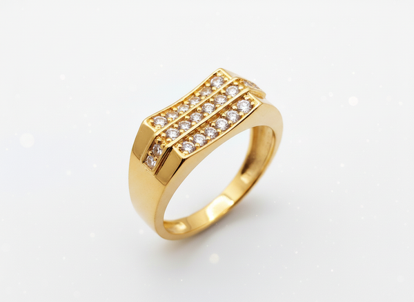 NXGOLD Luxe Triple Row Zircon Ring