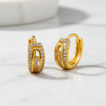 Luxury Gold Diamond Hoop Earrings For Women & Girls