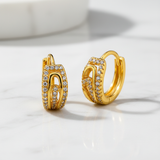 Luxury Gold Diamond Hoop Earrings For Women & Girls