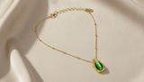 Luxe Green Stone Gold Pendant Necklace for Women