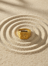 NXGOLD Divine Om Classic Gold Signet Ring for Men