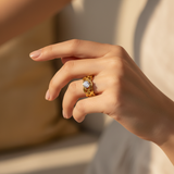 Elegant Anti-Tarnish Infinity Twist Ring with CZ Stone