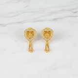 Crystal Heart Tassel Earrings for Women