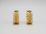 NXGOLD Luxe Crystal Cluster Gold-Toned Huggie Hoop Earrings for Women