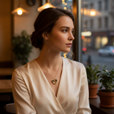 Elegant Dual-Tone Heart Necklace for Women