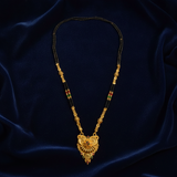 Premium Traditional Black Bead Mangalsutra with Ethnic Floral Pendant