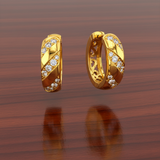 NXGOLD Twisted Crystal Gold-Toned Huggie Hoop Earrings for Women