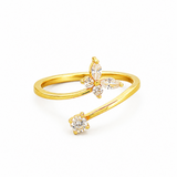 NXGOLD Bloom Spark CZ Open Ring for Women