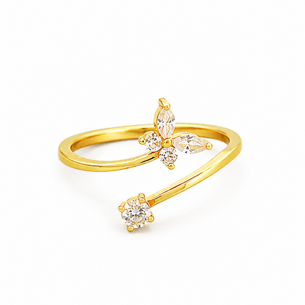NXGOLD Bloom Spark CZ Open Ring for Women