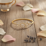 Luxury Floral CZ Open Kada Bracelet for Women