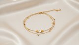 NXGOLD Double Layer Daisy Charm Bracelet for Women