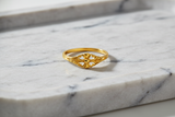 NXGOLD Vintage Blossom Heart Ring