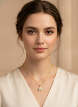 Dainty Floral Cubic Zirconia Pendant Necklace for Women