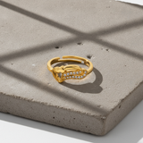 Designer Heart Wing Open Ring with Cubic Zirconia