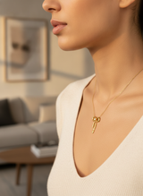 Minimalist Gold Bow & Pearl Necklace for Women